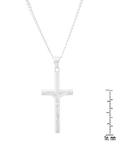 Steeltime Men's Sterling Silver Crucifix Pendant Necklace