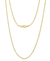 Steeltime Unisex 14K Gold Plated Cuban Superflat Chain Necklace