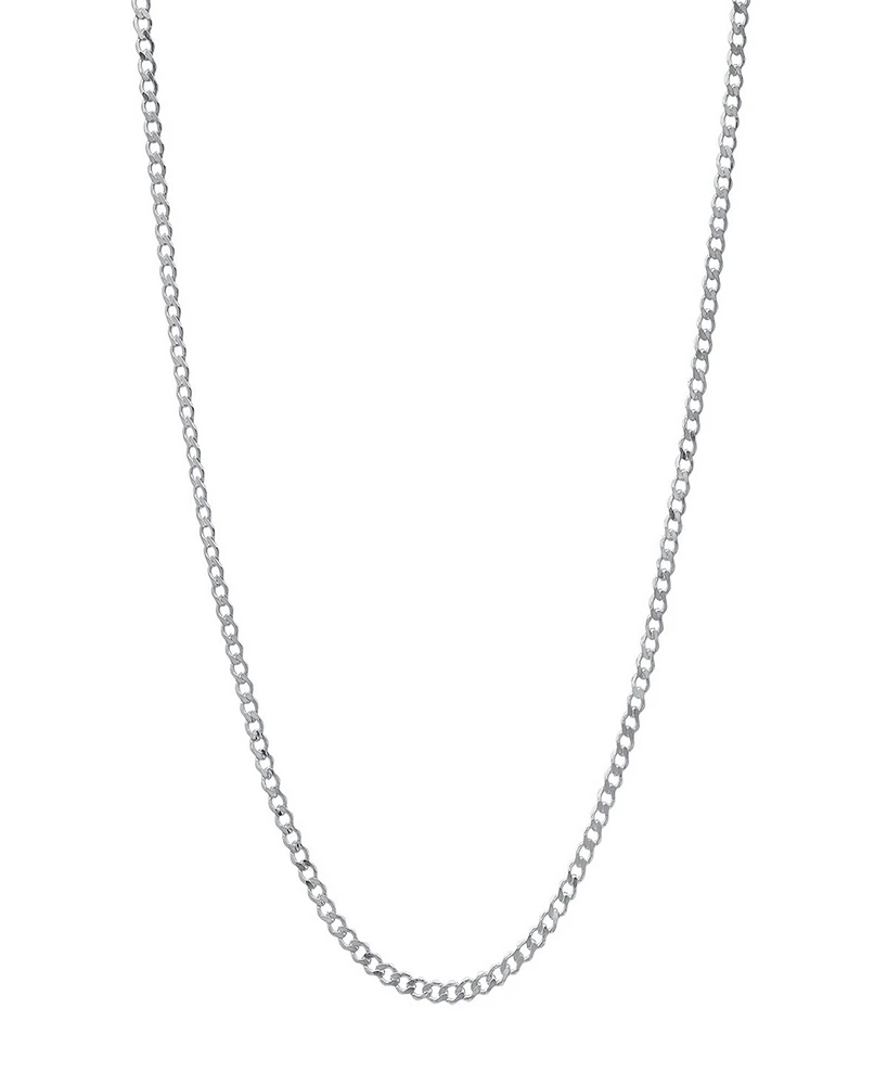 Steeltime Unisex Sterling Silver Cuban Superflat Necklace