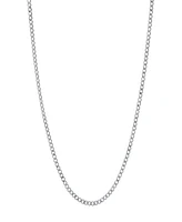 Steeltime Unisex Sterling Silver Cuban Superflat Necklace