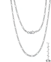 Steeltime Unisex Sterling Silver Figaro Hollow Necklace