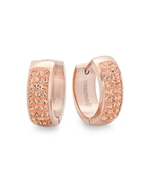 Steeltime Women's 18K Rose Gold Plated Huggie Earrings