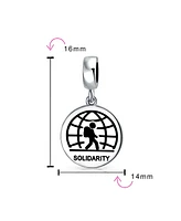Bling Jewelry Symbol of Solidarity Dangle Charm Bead Sterling Silver for Immigrant Support