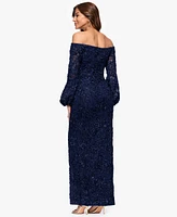 Xscape Women's Off-The-Shoulder Long Sheath Dress