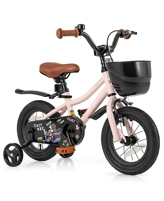 Kids Bike with Basket and Adjustable Handlebar for 3-4 Years Old