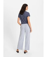 Olsen Women's Anna Fit Wide Leg Seersucker Pant