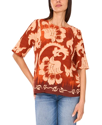 Sam & Jess Women's Paisley-Print Button-Back Shirt
