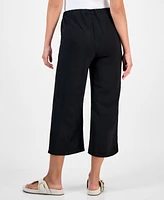 Style & Co Petite High-Rise Pull-On Wide-Leg Pants, Exclusively at Macy's