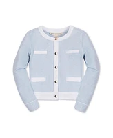 Hope & Henry Girls' French Terry Contrast Trim Cardigan, Kids