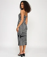 Katia Rae Juniors' Printed Cowl-Neck Sleeveless Dress