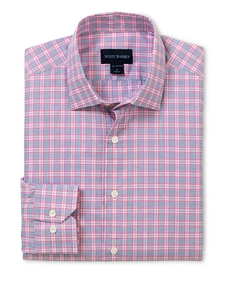 Scott Barber Men's Newport Poplin Melange, Berry