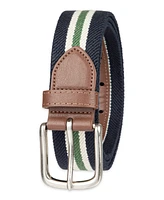 Club Room Men's Striped Fabric Stretch Casual Belt