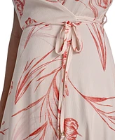 Calvin Klein Women's Sleeveless Chiffon Wrap A-Line Dress