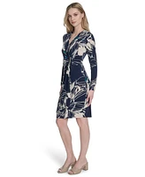 Calvin Klein Women's Twisted Long-Sleeve Sheath Dress