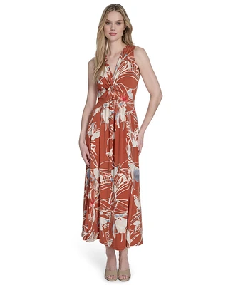 Calvin Klein Women's Sleeveless V-Neck A-Line Dress