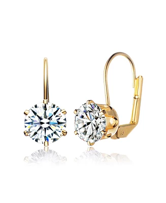 Sterling Silver Cubic Zirconia Classic Leverback Earrings