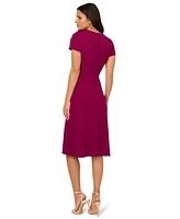 Adrianna Papell Women's Elbow-Sleeve A-Line Dress