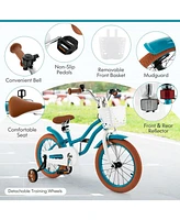 16 Inch Kids Bike Kids Bicycle with Adjustable Seat and Removable Basket