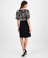 Connected Women's Chiffon-Overlay Sheath Dress