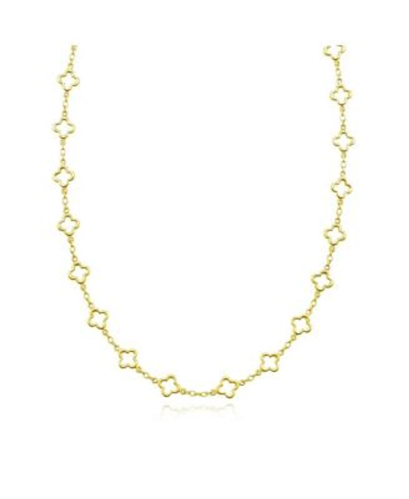 The Lovery Mini Gold Open Clover Link Necklace 14k Gold