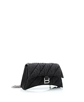 Pre-Owned Balenciaga Small Crush Chain Flap Bag Quilted Denim