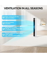 Cowsar Tower Fan for Bedroom, 85°Oscillating Fan for Indoors, 23ft/s Velocity 28dB Quiet Floor Fan with 3 Speed, 4 Modes, 12H Timer, Remote, Blad