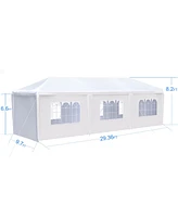 10 x 30 Foot Wedding Party Canopy Tent Outdoor Gazebo with 8 Removable Sidewalls