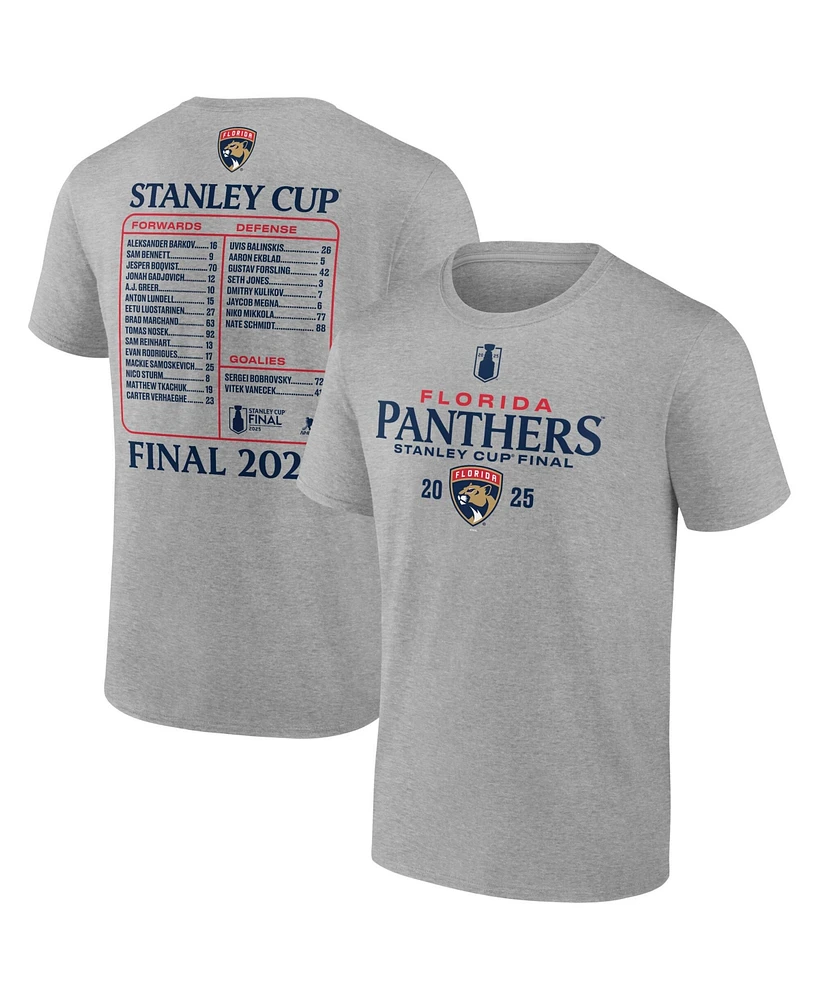 Fanatics Men's Steel Florida Panthers 2025 Nhl Stanley Cup Playoffs Roster T-Shirt