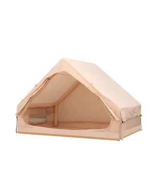 Gouun Inflatable 4 to 6 Person Glamping Tent with Pump and Mesh Windows