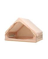 Gouun Inflatable 4 to 6 Person Glamping Tent with Pump and Mesh Windows