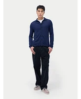 Gobi Cashmere Men's Silk Polo-Neck Cardigan
