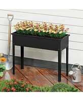 Raised Garden Bed Elevated Metal Planter Box with Legs Drainage Holes