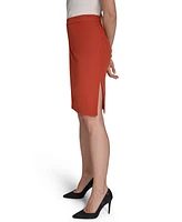 Halston Women's Pull-On Side-Slit Pencil Skirt