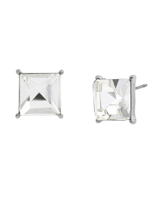 Steve Madden Punk Romance Stone Square Stud Earrings