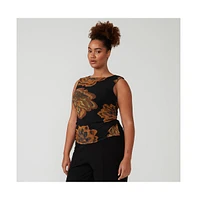 Estelle Plus Glow Horizon Mesh Top