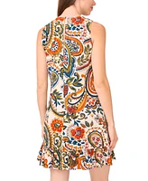 Msk Women's Sleeveless Round-Neck Shift Dress