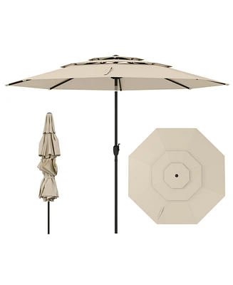 3-tier Vented Patio Umbrella with Push Button Tilt