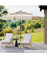 Solar Patio Umbrella with 3-Tier Vented Canopy for Outdoor Tables and Seating
