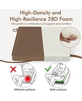 Outdoor Chair Cushion Set of 2 Waterproof Fade-Resistant Olefin Seat Cushions