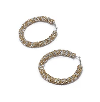 Sohi Women's Frosted Hoop Earrings