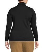 Lands' End Plus Supima Cotton Fitted Long Sleeve Turtleneck