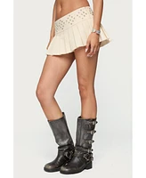 Edikted Women's Lovina Grommet Pleated Mini Skort