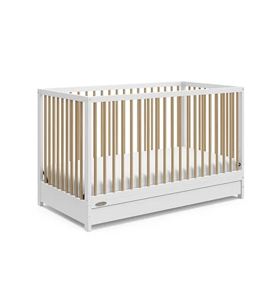 Graco Teddi 5-in-1 Convertible Crib with Drawer - White with Driftwood