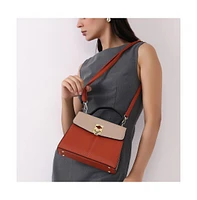 Women's The Curatus Satchel Bag - Terracotta Brown & Khaki Beige