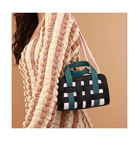 Women's The Weave Camera Mini Sling Bag - Teal Green & Onyx Black