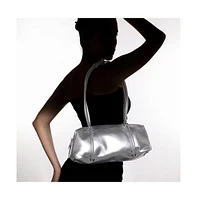 Women's The Bowling Shoulder Bag - Metallic Silver