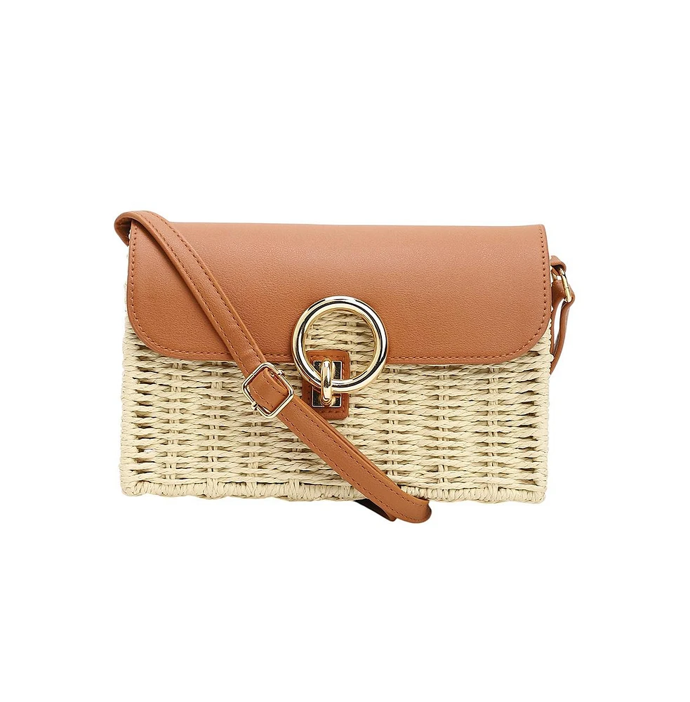 Women's The Straw-Box Sling Bag - Tan Brown