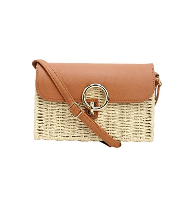 Women's The Straw-Box Sling Bag - Tan Brown