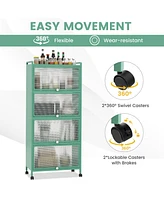 5-Tier Kitchen Baker's Rack with Flip-Up Pc Doors and Ample Storage Shelves