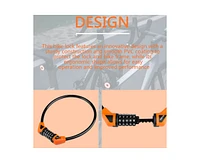 5-Digit Combination Lock Bicycle Cable - Anti-theft Security, Resettable Code, Durable Steel Construction, Compact & Lightweight